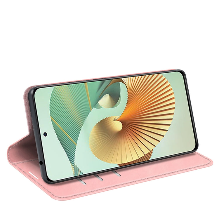 For ZTE Axon 30 Pro 5G Retro-skin Business Magnetic Suction Leather Case with Holder & Card Slots & Wallet