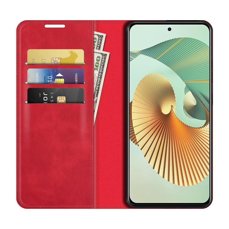 For ZTE Axon 30 Pro 5G Retro-skin Business Magnetic Suction Leather Case with Holder & Card Slots & Wallet