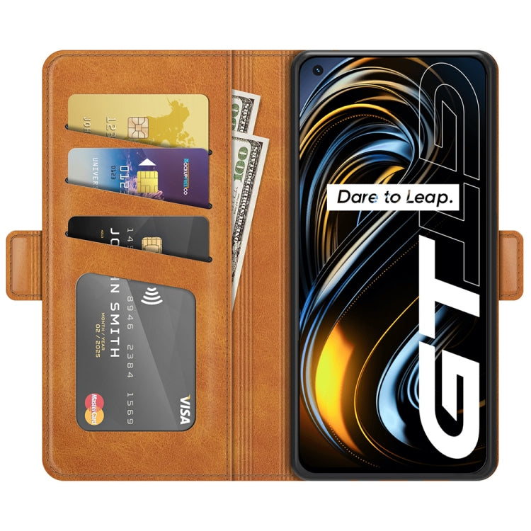 For OPPO Realme GT 5G / Realme Q3 Pro 5G Dual-side Magnetic Buckle Horizontal Flip Leather Case with Holder & Card Slots & Wallet