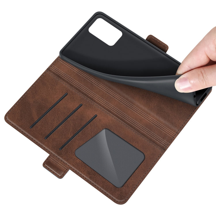 For OPPO Realme GT 5G / Realme Q3 Pro 5G Dual-side Magnetic Buckle Horizontal Flip Leather Case with Holder & Card Slots & Wallet