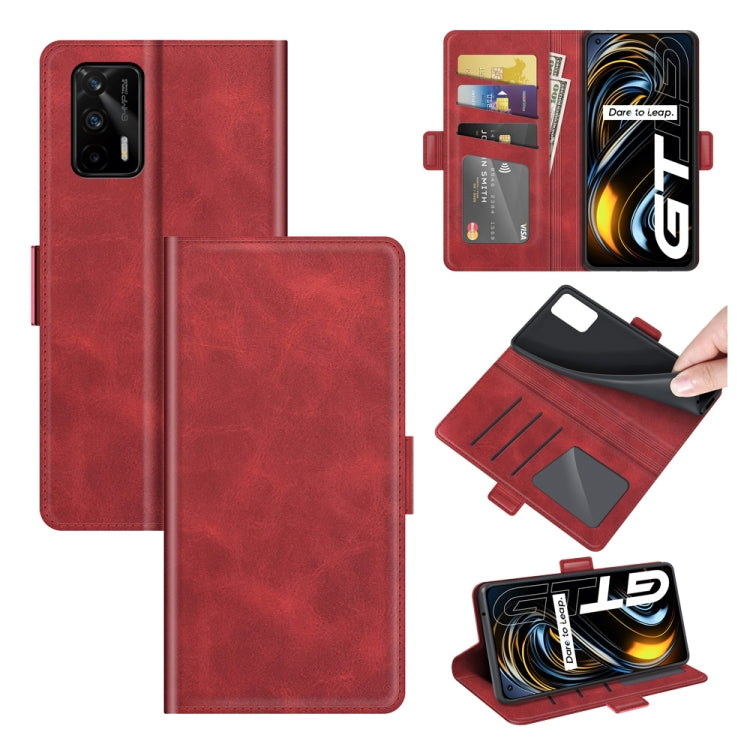 For OPPO Realme GT 5G / Realme Q3 Pro 5G Dual-side Magnetic Buckle Horizontal Flip Leather Case with Holder & Card Slots & Wallet