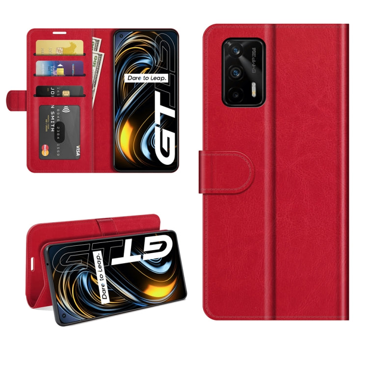 For OPPO Realme GT 5G / Realme Q3 Pro 5G R64 Texture Single Horizontal Flip Protective Case with Holder & Card Slots & Wallet& Photo Frame