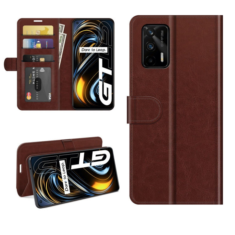 For OPPO Realme GT 5G / Realme Q3 Pro 5G R64 Texture Single Horizontal Flip Protective Case with Holder & Card Slots & Wallet& Photo Frame