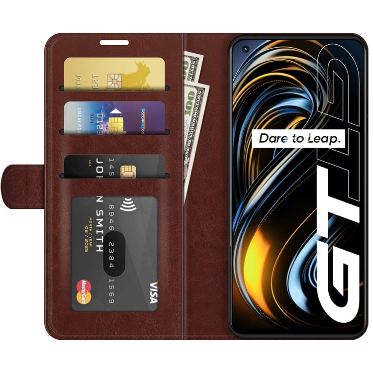 For OPPO Realme GT 5G / Realme Q3 Pro 5G R64 Texture Single Horizontal Flip Protective Case with Holder & Card Slots & Wallet& Photo Frame