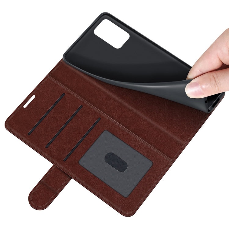 For OPPO Realme GT 5G / Realme Q3 Pro 5G R64 Texture Single Horizontal Flip Protective Case with Holder & Card Slots & Wallet& Photo Frame