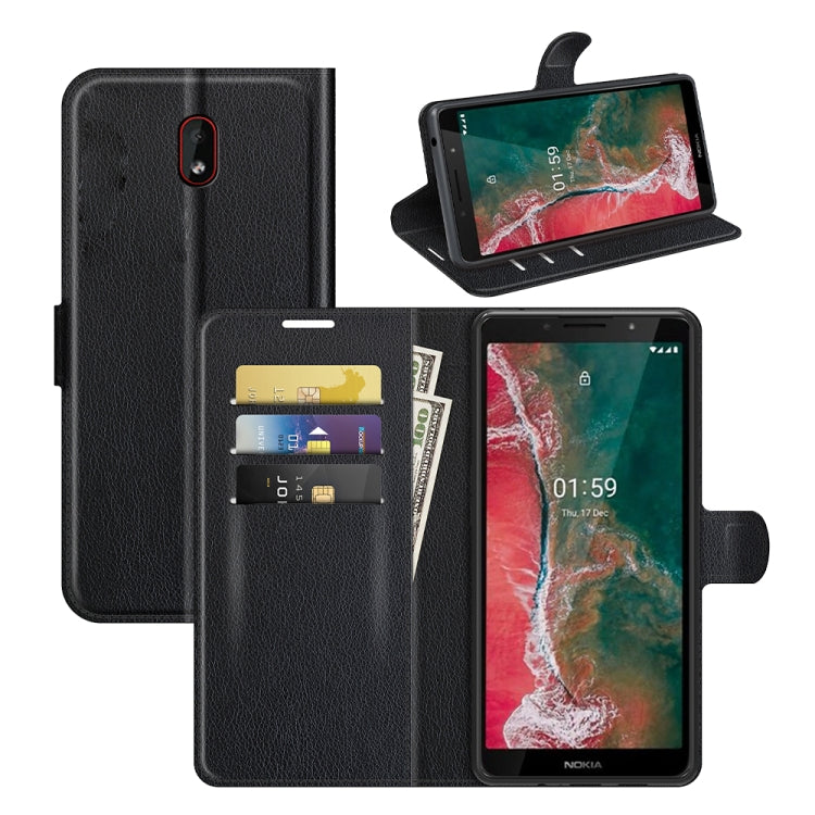 For Nokia C1 Plus Litchi Texture Horizontal Flip Protective Case with Holder & Card Slots & Wallet
