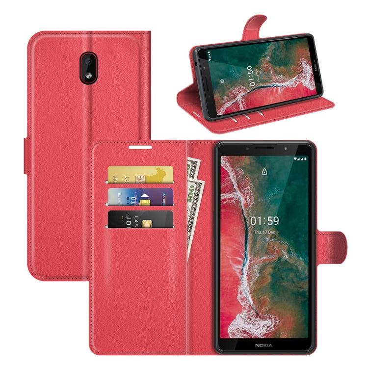 For Nokia C1 Plus Litchi Texture Horizontal Flip Protective Case with Holder & Card Slots & Wallet
