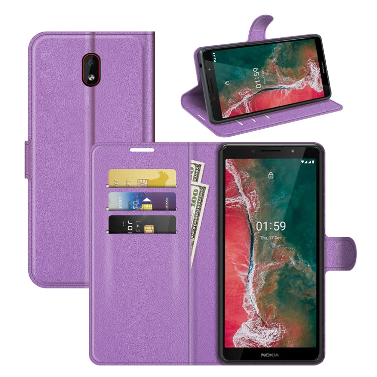 For Nokia C1 Plus Litchi Texture Horizontal Flip Protective Case with Holder & Card Slots & Wallet