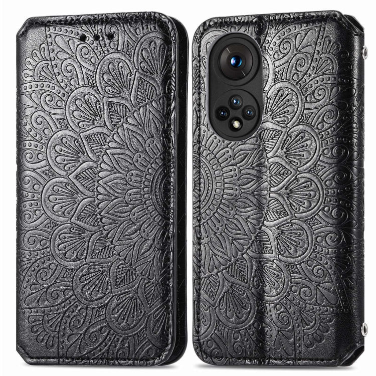 For Honor 50 Blooming Mandala Embossed Pattern Magnetic Horizontal Flip Leather Case with Holder & Card Slots & Wallet