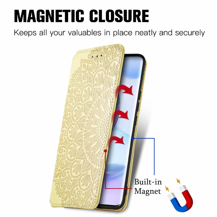 For Honor 50 Blooming Mandala Embossed Pattern Magnetic Horizontal Flip Leather Case with Holder & Card Slots & Wallet