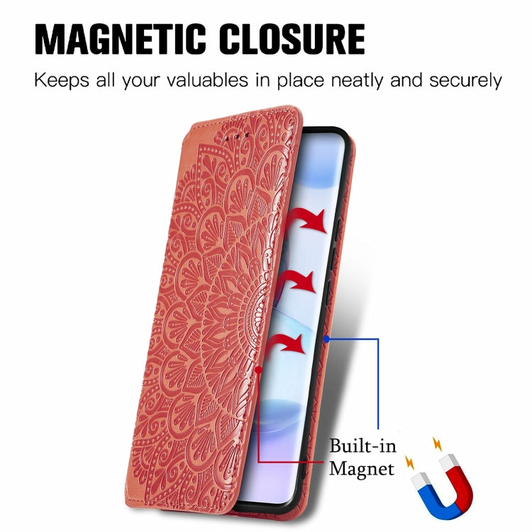 For Honor 50 Blooming Mandala Embossed Pattern Magnetic Horizontal Flip Leather Case with Holder & Card Slots & Wallet
