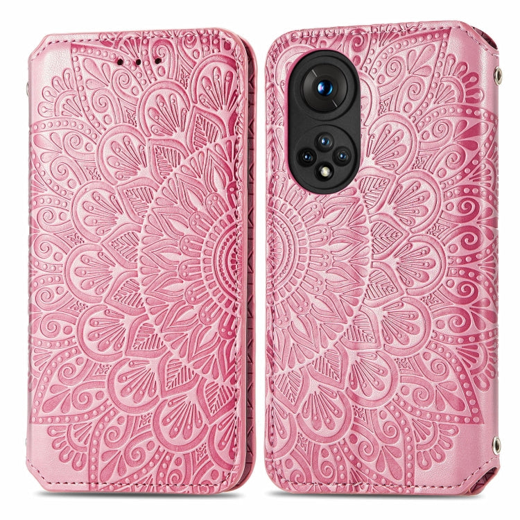 For Honor 50 Blooming Mandala Embossed Pattern Magnetic Horizontal Flip Leather Case with Holder & Card Slots & Wallet