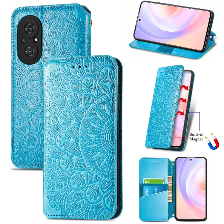 For Honor 50 SE Blooming Mandala Embossed Pattern Magnetic Horizontal Flip Leather Case with Holder & Card Slots & Wallet