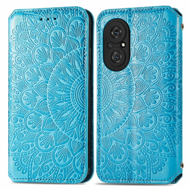 For Honor 50 SE Blooming Mandala Embossed Pattern Magnetic Horizontal Flip Leather Case with Holder & Card Slots & Wallet