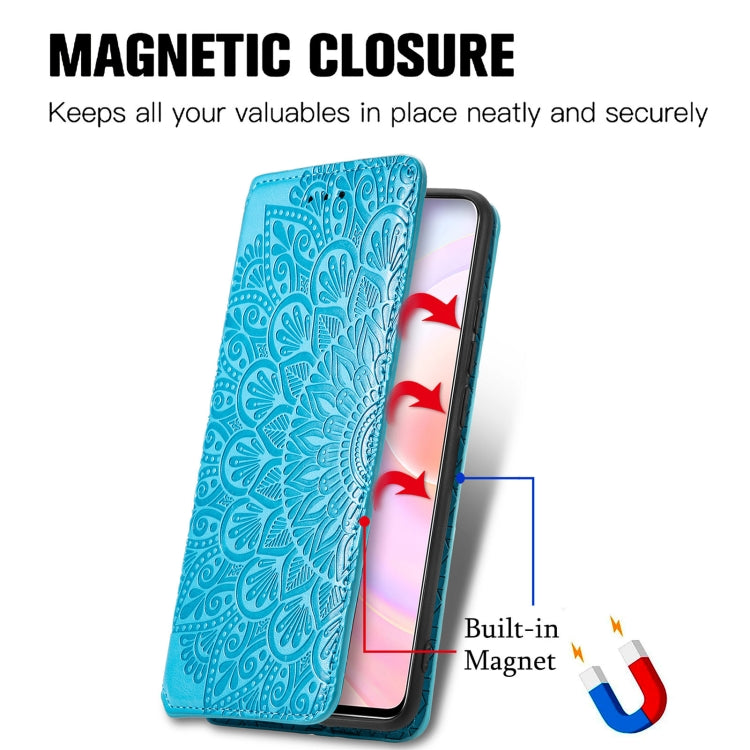 For Honor 50 SE Blooming Mandala Embossed Pattern Magnetic Horizontal Flip Leather Case with Holder & Card Slots & Wallet
