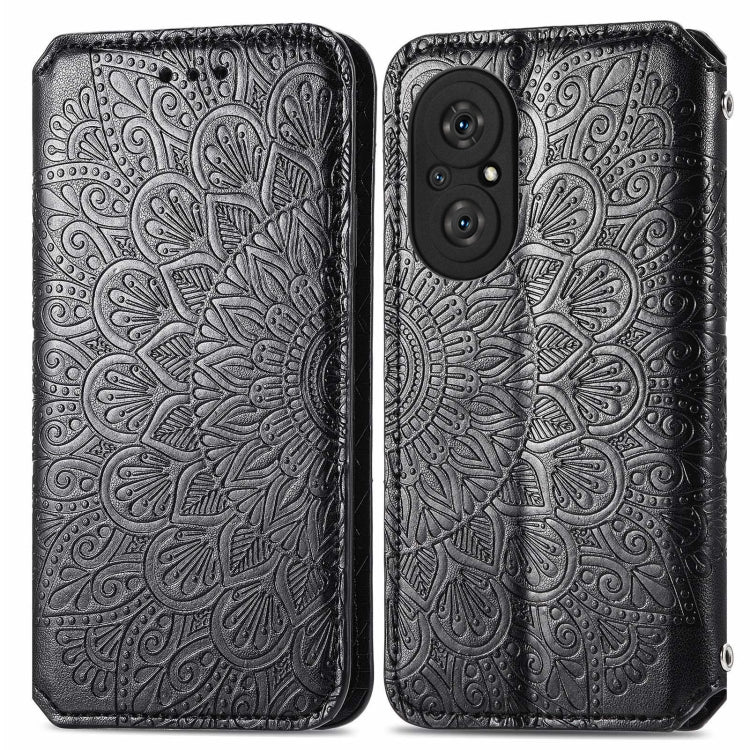 For Honor 50 SE Blooming Mandala Embossed Pattern Magnetic Horizontal Flip Leather Case with Holder & Card Slots & Wallet