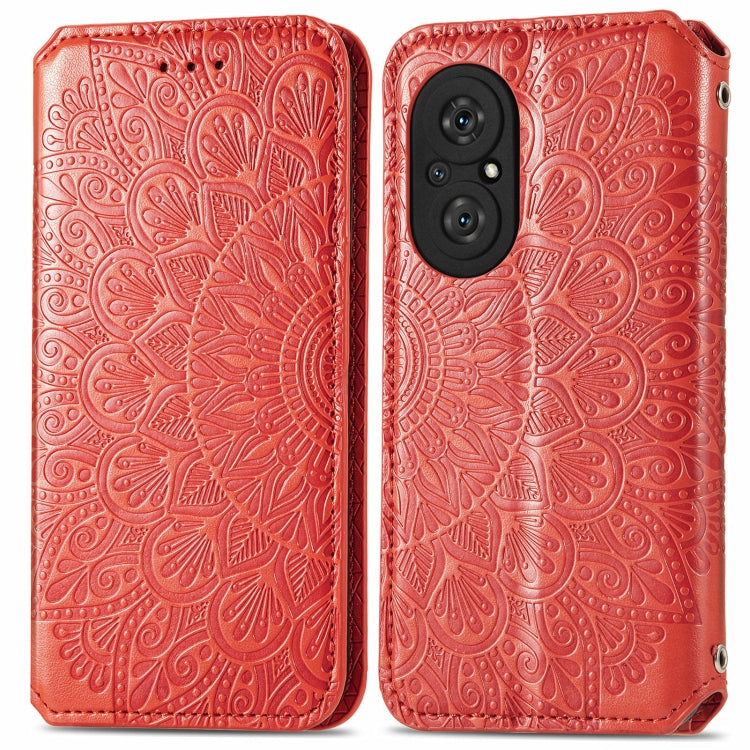 For Honor 50 SE Blooming Mandala Embossed Pattern Magnetic Horizontal Flip Leather Case with Holder & Card Slots & Wallet