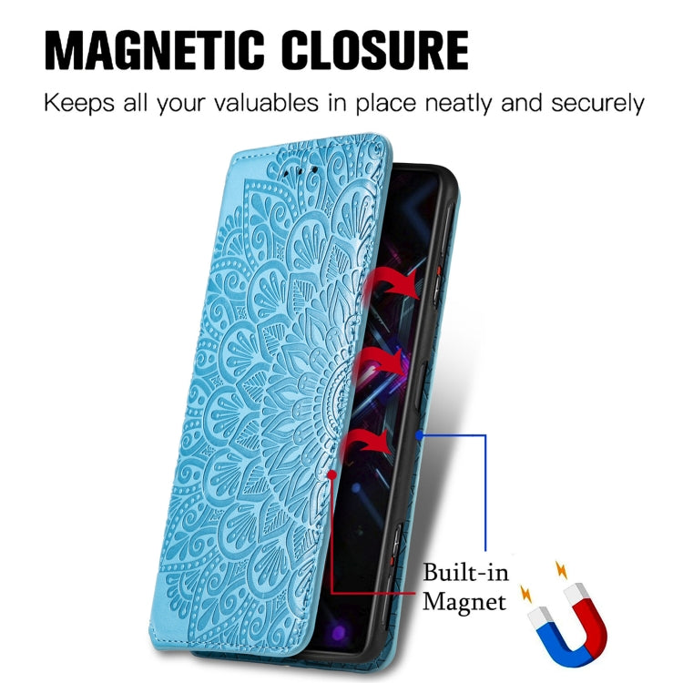 For Xiaomi Redmi K40 Gaming Blooming Mandala Embossed Pattern Magnetic Horizontal Flip Leather Case with Holder & Card Slots & Wallet