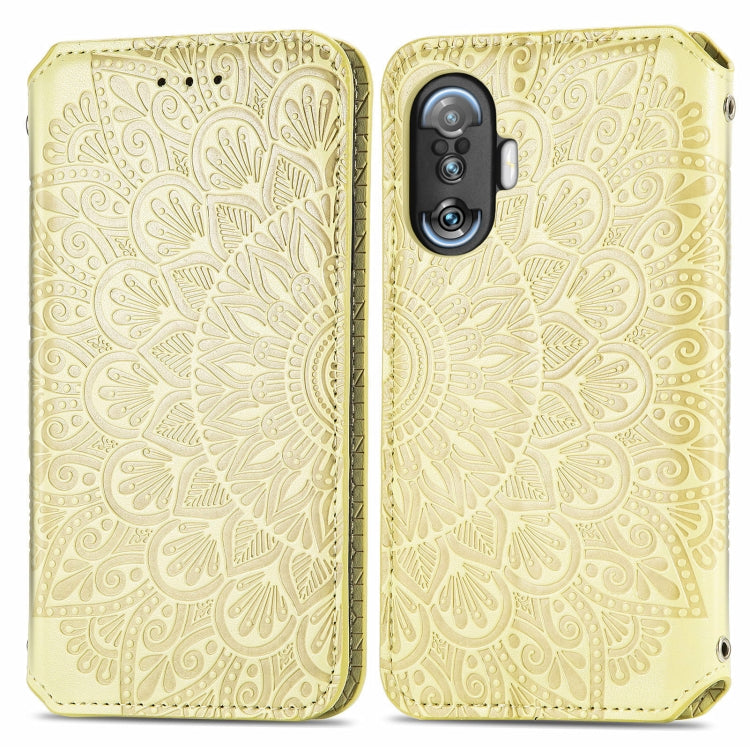 For Xiaomi Redmi K40 Gaming Blooming Mandala Embossed Pattern Magnetic Horizontal Flip Leather Case with Holder & Card Slots & Wallet