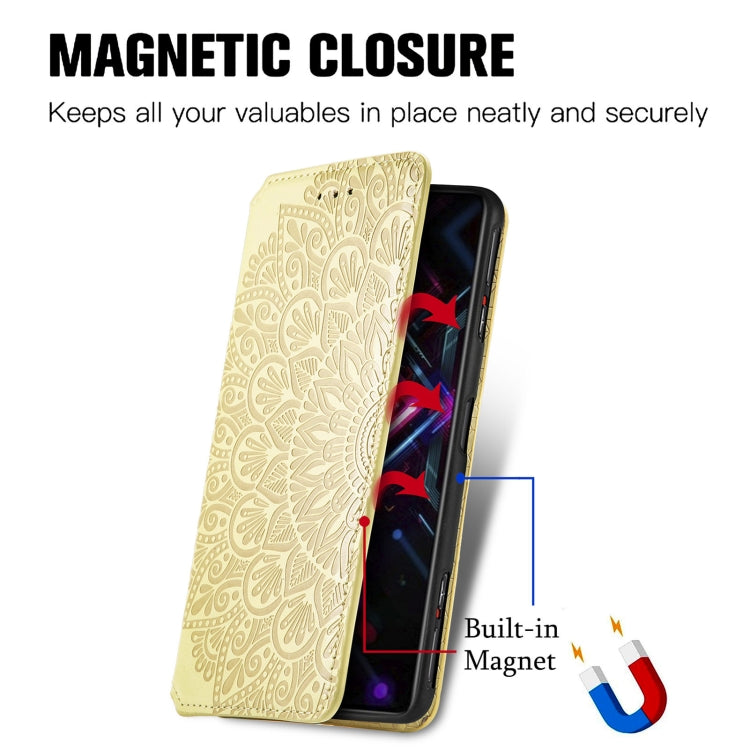 For Xiaomi Redmi K40 Gaming Blooming Mandala Embossed Pattern Magnetic Horizontal Flip Leather Case with Holder & Card Slots & Wallet