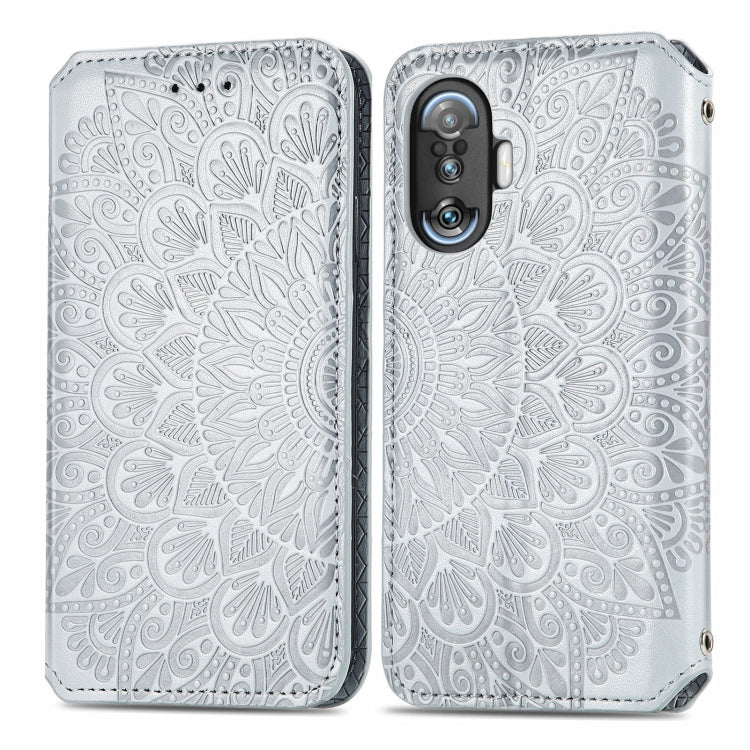 For Xiaomi Redmi K40 Gaming Blooming Mandala Embossed Pattern Magnetic Horizontal Flip Leather Case with Holder & Card Slots & Wallet