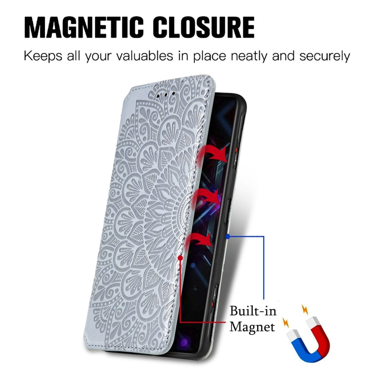 For Xiaomi Redmi K40 Gaming Blooming Mandala Embossed Pattern Magnetic Horizontal Flip Leather Case with Holder & Card Slots & Wallet