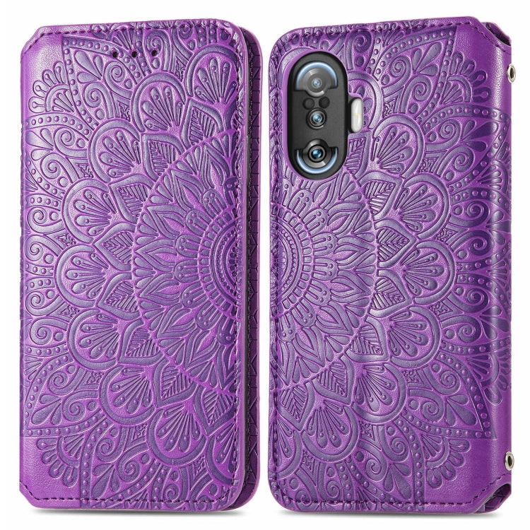 For Xiaomi Redmi K40 Gaming Blooming Mandala Embossed Pattern Magnetic Horizontal Flip Leather Case with Holder & Card Slots & Wallet