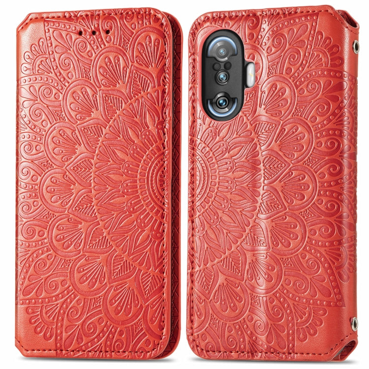 For Xiaomi Redmi K40 Gaming Blooming Mandala Embossed Pattern Magnetic Horizontal Flip Leather Case with Holder & Card Slots & Wallet