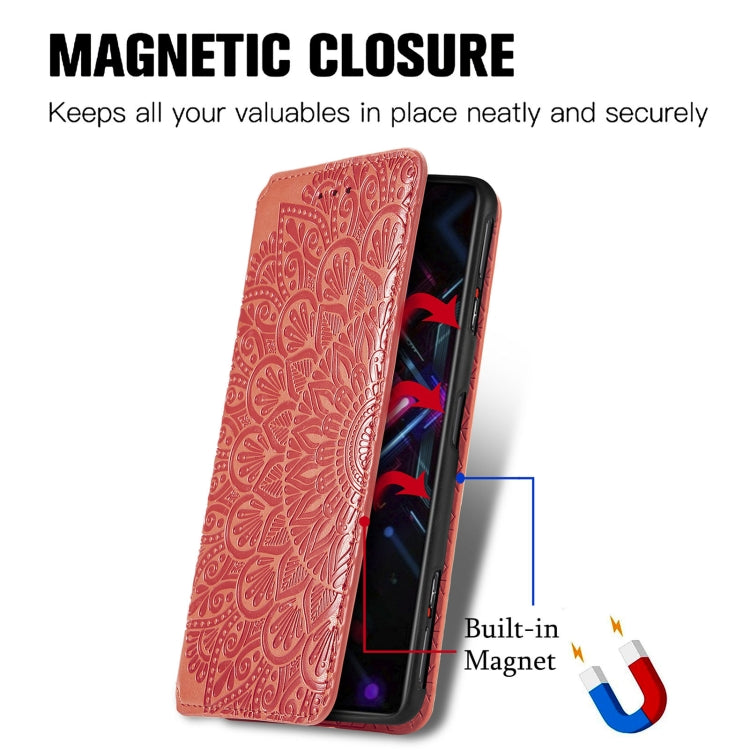 For Xiaomi Redmi K40 Gaming Blooming Mandala Embossed Pattern Magnetic Horizontal Flip Leather Case with Holder & Card Slots & Wallet