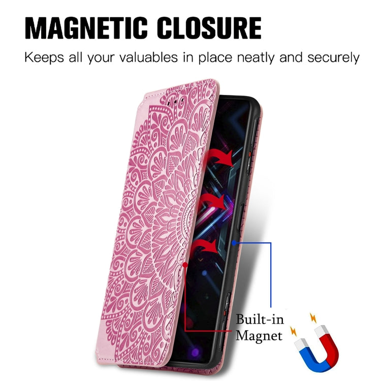 For Xiaomi Redmi K40 Gaming Blooming Mandala Embossed Pattern Magnetic Horizontal Flip Leather Case with Holder & Card Slots & Wallet