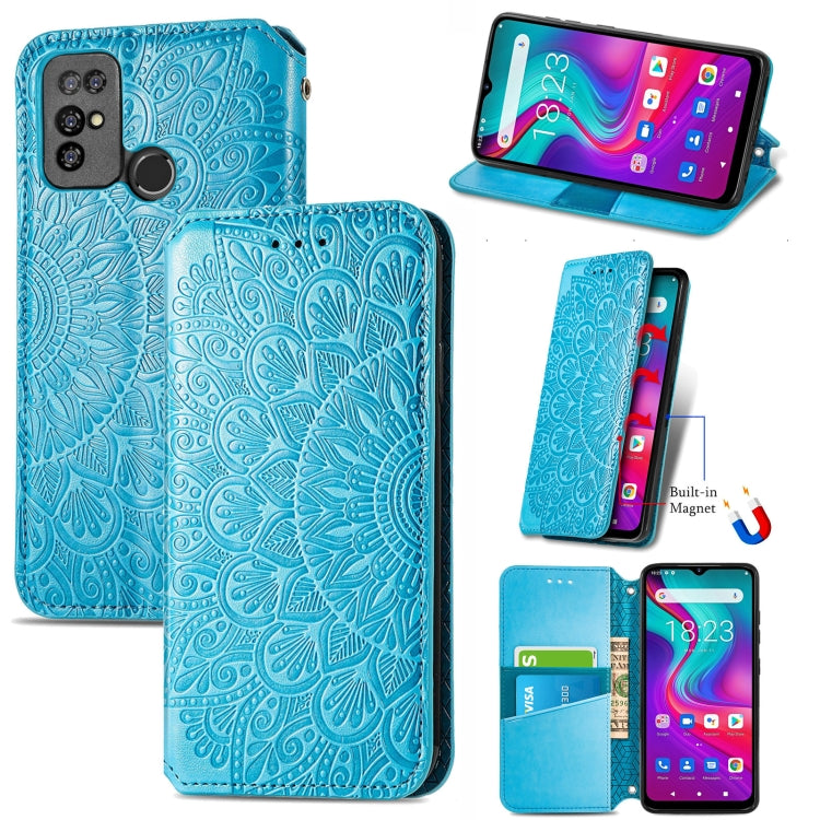 For Doogee X96 Pro Blooming Mandala Embossed Pattern Magnetic Horizontal Flip Leather Case with Holder & Card Slots & Wallet
