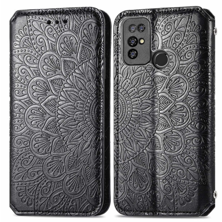 For Doogee X96 Pro Blooming Mandala Embossed Pattern Magnetic Horizontal Flip Leather Case with Holder & Card Slots & Wallet