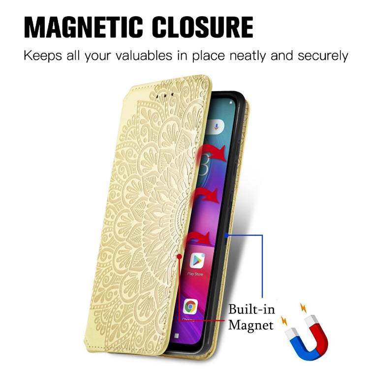 For Doogee X96 Pro Blooming Mandala Embossed Pattern Magnetic Horizontal Flip Leather Case with Holder & Card Slots & Wallet