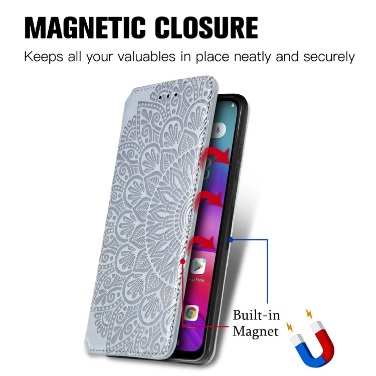 For Doogee X96 Pro Blooming Mandala Embossed Pattern Magnetic Horizontal Flip Leather Case with Holder & Card Slots & Wallet