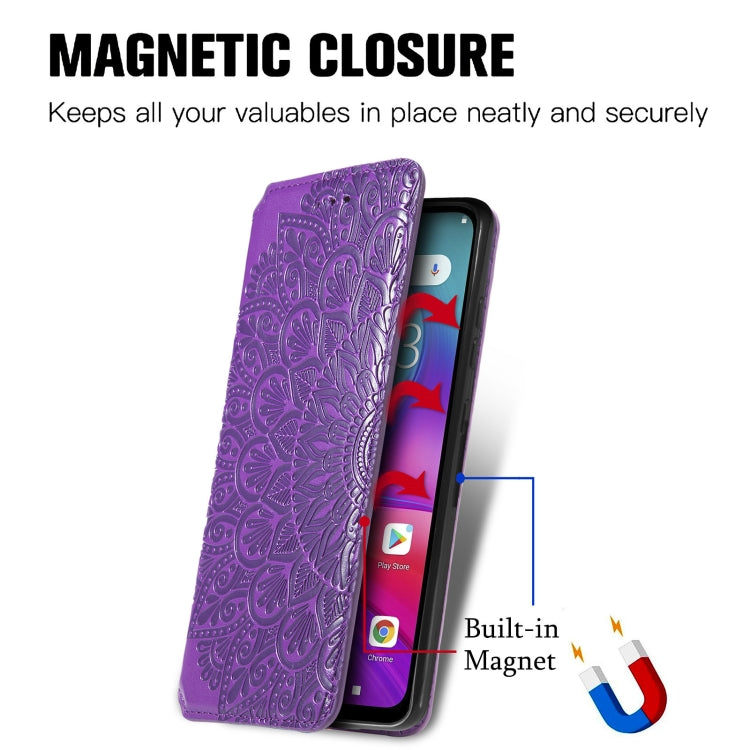 For Doogee X96 Pro Blooming Mandala Embossed Pattern Magnetic Horizontal Flip Leather Case with Holder & Card Slots & Wallet