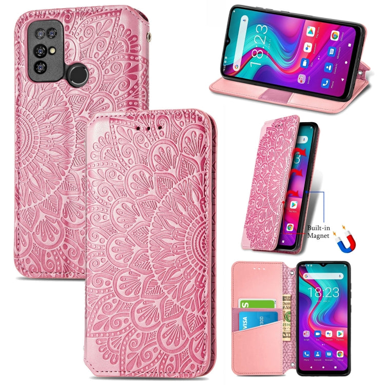 For Doogee X96 Pro Blooming Mandala Embossed Pattern Magnetic Horizontal Flip Leather Case with Holder & Card Slots & Wallet