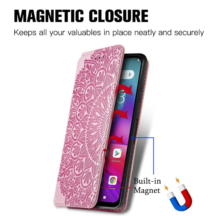 For Doogee X96 Pro Blooming Mandala Embossed Pattern Magnetic Horizontal Flip Leather Case with Holder & Card Slots & Wallet