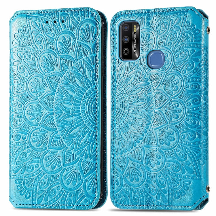 For Infinix X680 / Smart 4 Blooming Mandala Embossed Pattern Magnetic Horizontal Flip Leather Case with Holder & Card Slots & Wallet