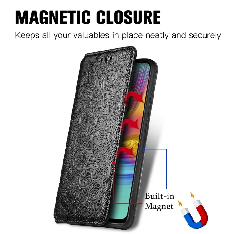 For Infinix X680 / Smart 4 Blooming Mandala Embossed Pattern Magnetic Horizontal Flip Leather Case with Holder & Card Slots & Wallet