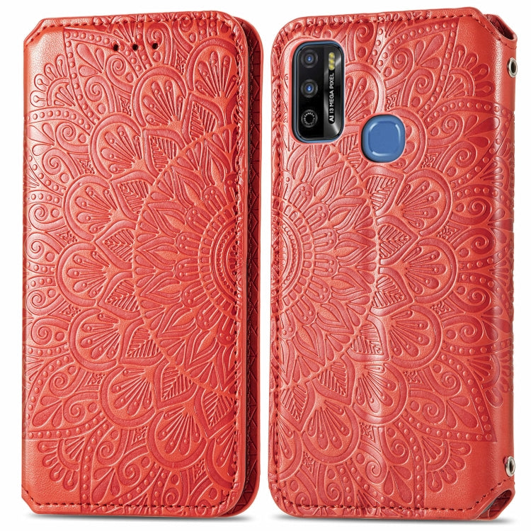 For Infinix X680 / Smart 4 Blooming Mandala Embossed Pattern Magnetic Horizontal Flip Leather Case with Holder & Card Slots & Wallet