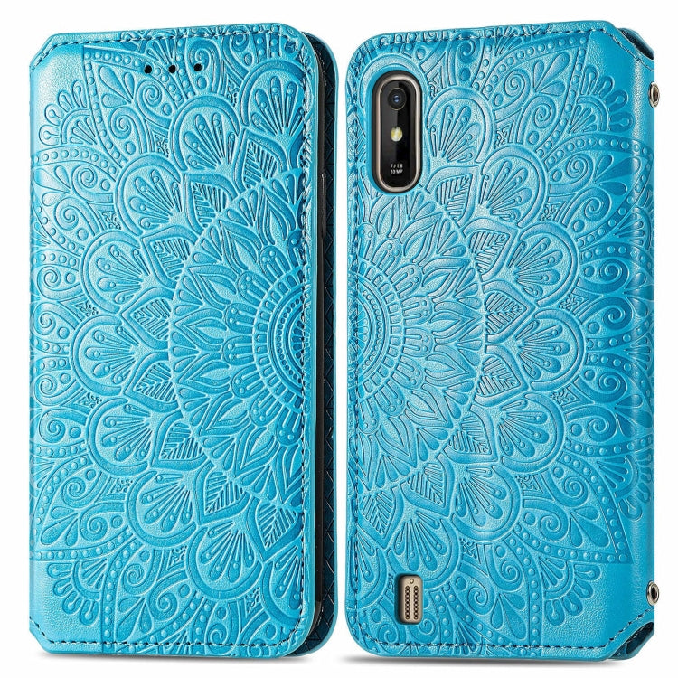 For Wiko Y81 Blooming Mandala Embossed Pattern Magnetic Horizontal Flip Leather Case with Holder & Card Slots & Wallet