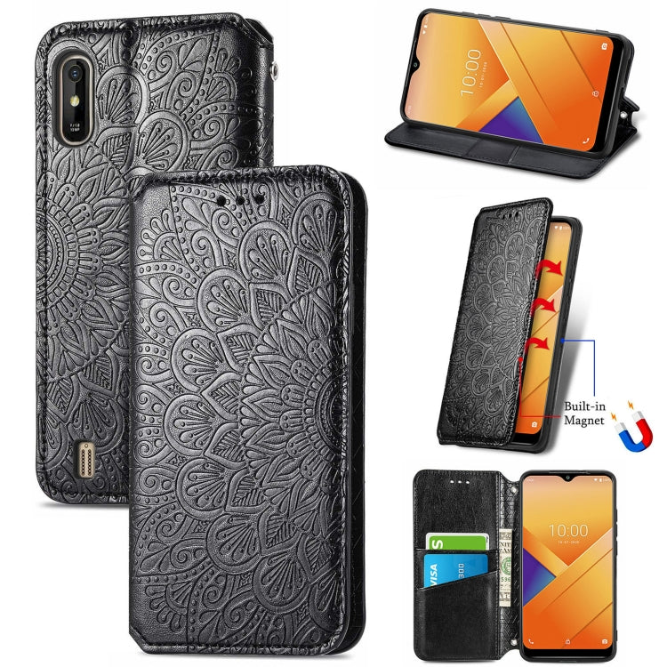 For Wiko Y81 Blooming Mandala Embossed Pattern Magnetic Horizontal Flip Leather Case with Holder & Card Slots & Wallet