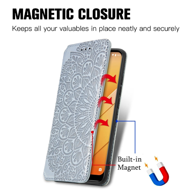For Wiko Y81 Blooming Mandala Embossed Pattern Magnetic Horizontal Flip Leather Case with Holder & Card Slots & Wallet