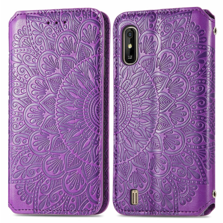 For Wiko Y81 Blooming Mandala Embossed Pattern Magnetic Horizontal Flip Leather Case with Holder & Card Slots & Wallet