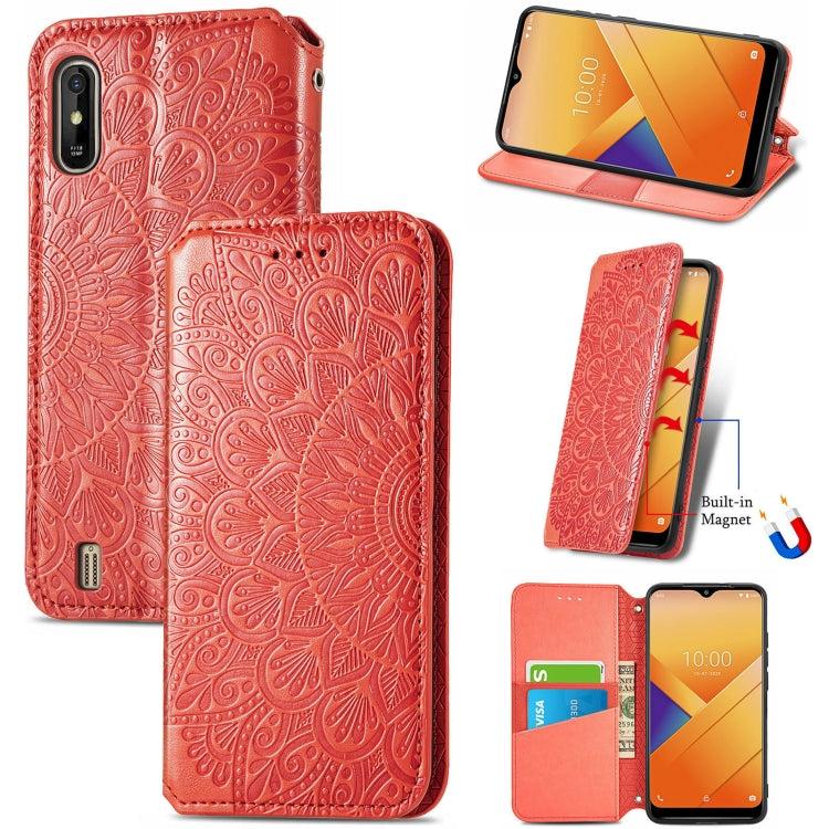For Wiko Y81 Blooming Mandala Embossed Pattern Magnetic Horizontal Flip Leather Case with Holder & Card Slots & Wallet