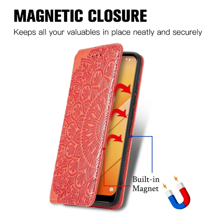 For Wiko Y81 Blooming Mandala Embossed Pattern Magnetic Horizontal Flip Leather Case with Holder & Card Slots & Wallet