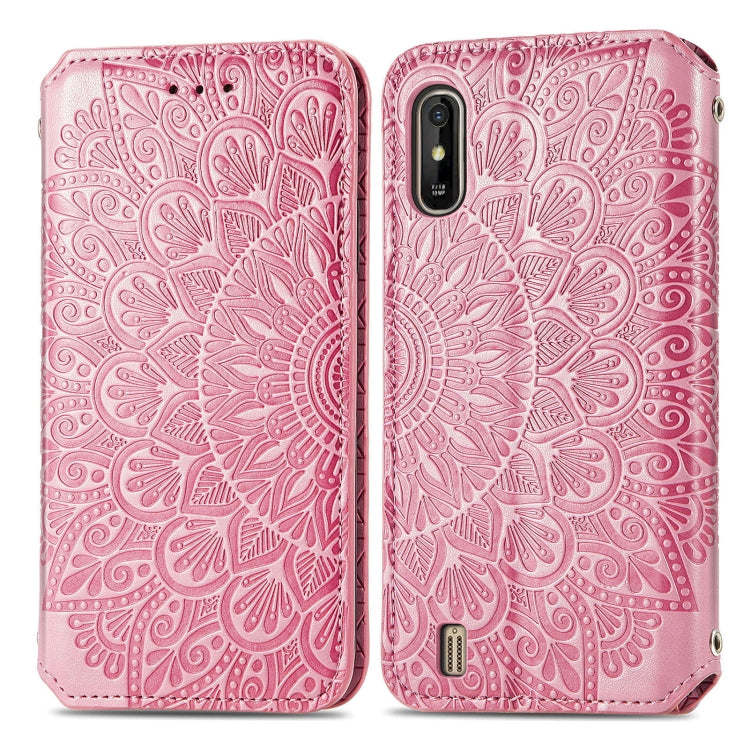 For Wiko Y81 Blooming Mandala Embossed Pattern Magnetic Horizontal Flip Leather Case with Holder & Card Slots & Wallet