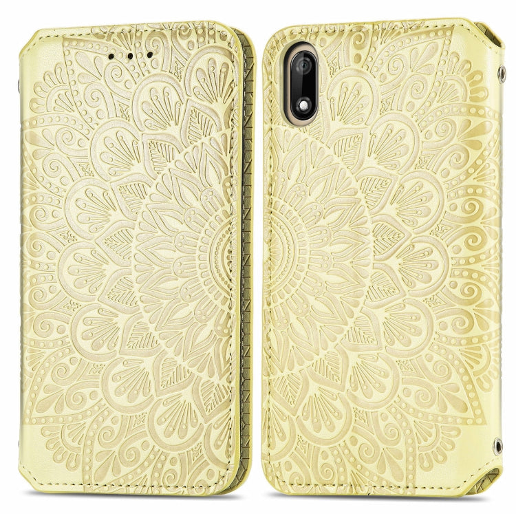 For Wiko Jerry 4 Blooming Mandala Embossed Pattern Magnetic Horizontal Flip Leather Case with Holder & Card Slots & Wallet