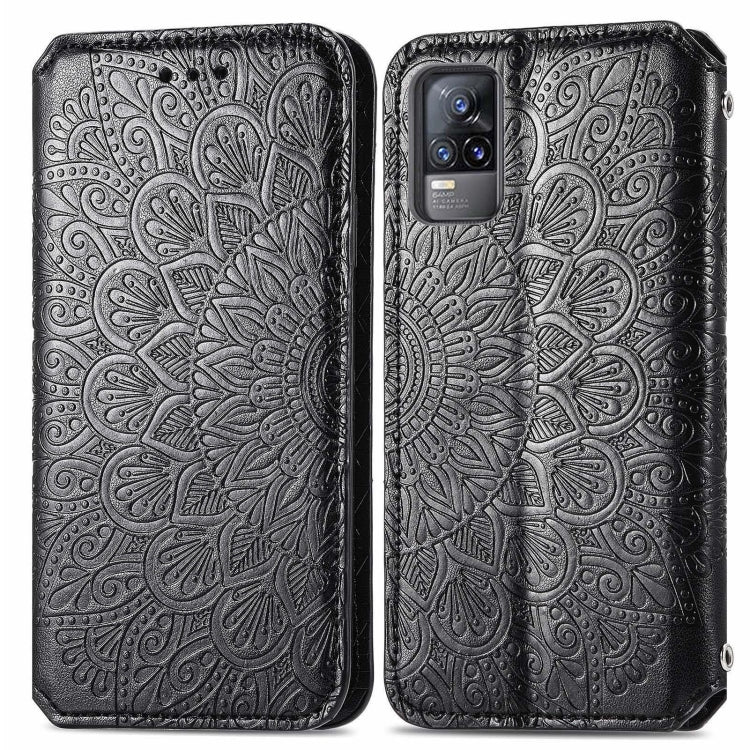For vivo V21e 4G Blooming Mandala Embossed Pattern Magnetic Horizontal Flip Leather Case with Holder & Card Slots & Wallet