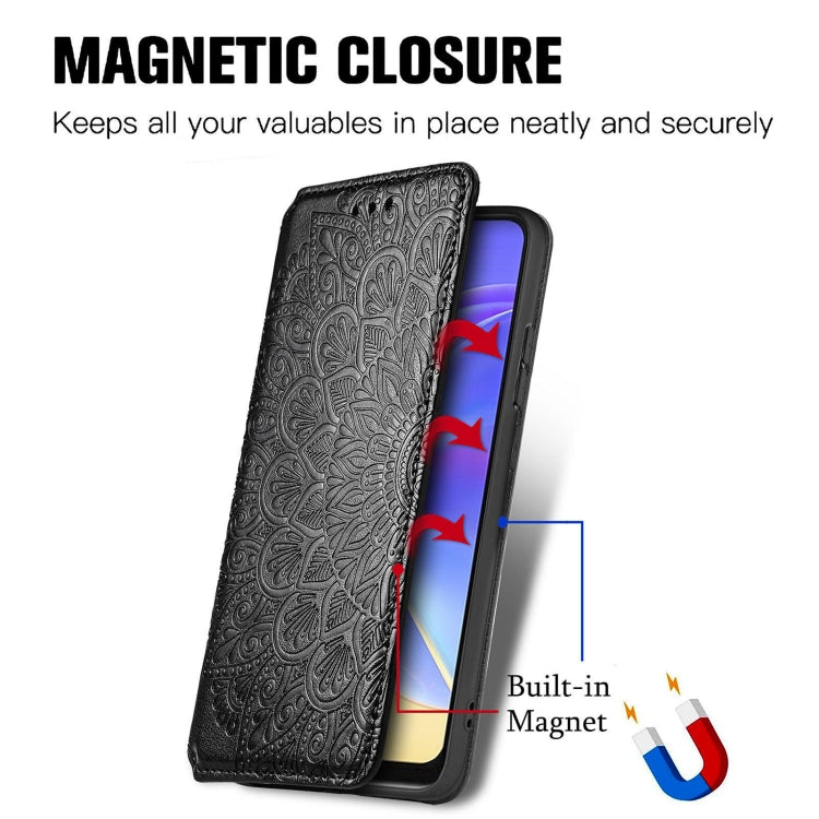 For vivo V21e 4G Blooming Mandala Embossed Pattern Magnetic Horizontal Flip Leather Case with Holder & Card Slots & Wallet
